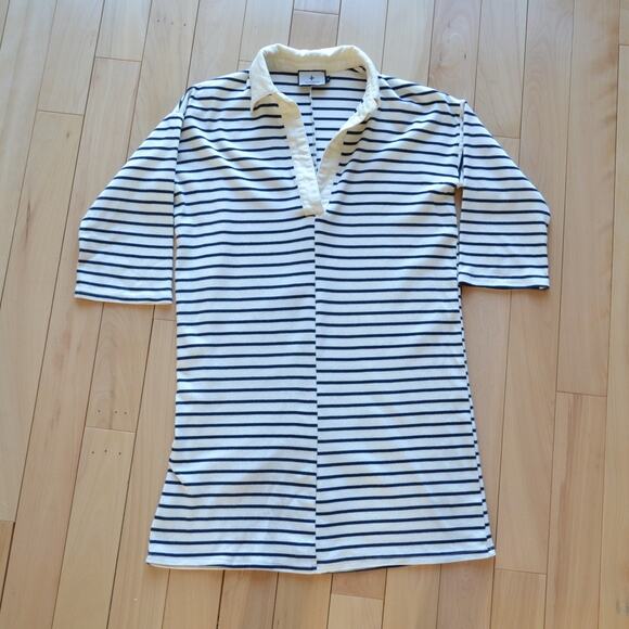 Tuckernuck Half Sleeve Collared Dress Mini Size S Stripes - Picture 1 of 4